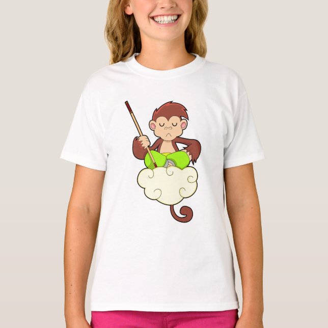 Monkey i Kor har legat på moln T Shirt (Framsida)