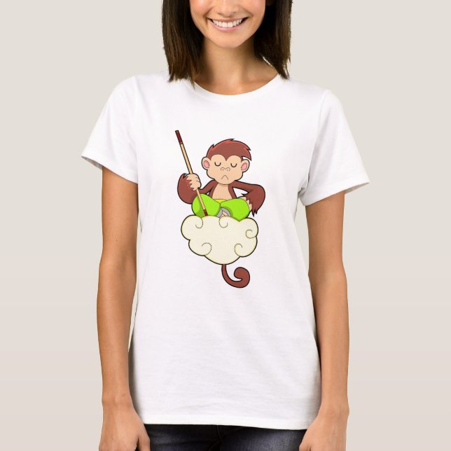 Monkey i Kor har legat på moln T Shirt (Framsida)
