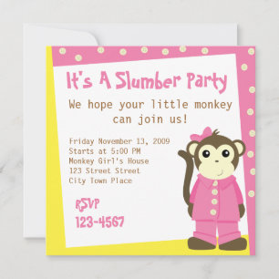 Monkey i Pajamas Inbjudningar