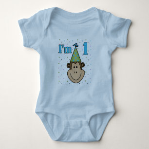 Monkey i Party Hat 1:a födelsedagstskjortan T-shirt