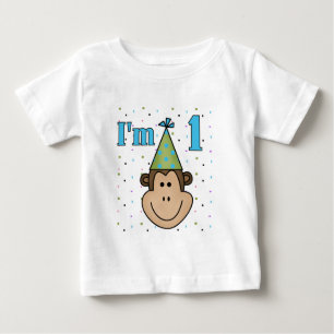 Monkey i Party Hat 1:a födelsedagstskjortan Tee