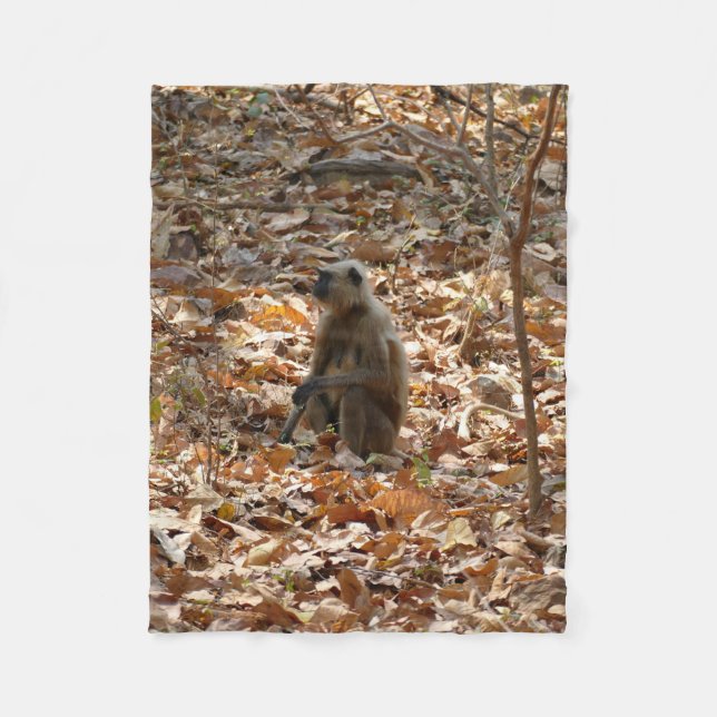 Monkey i torr säsong fleecefilt (Framsidan)