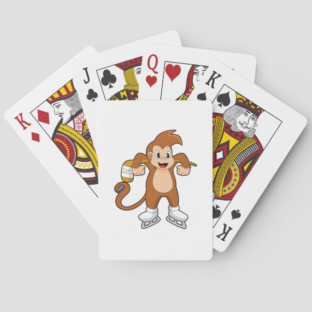 Monkey Ice hockey Ice hockey hockey Casinokort (Baksidan)