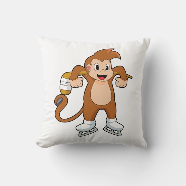 Monkey Ice hockey Ice hockey hockey Kudde (Framsida)