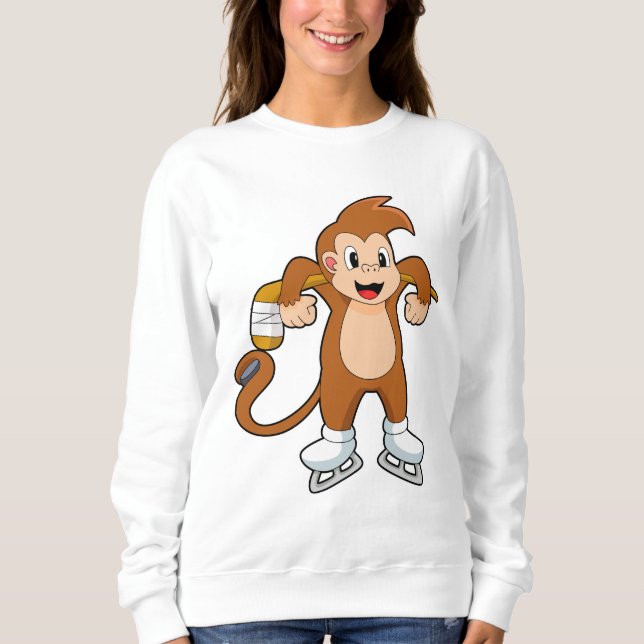 Monkey Ice hockey Ice hockey hockey T Shirt (Framsida)