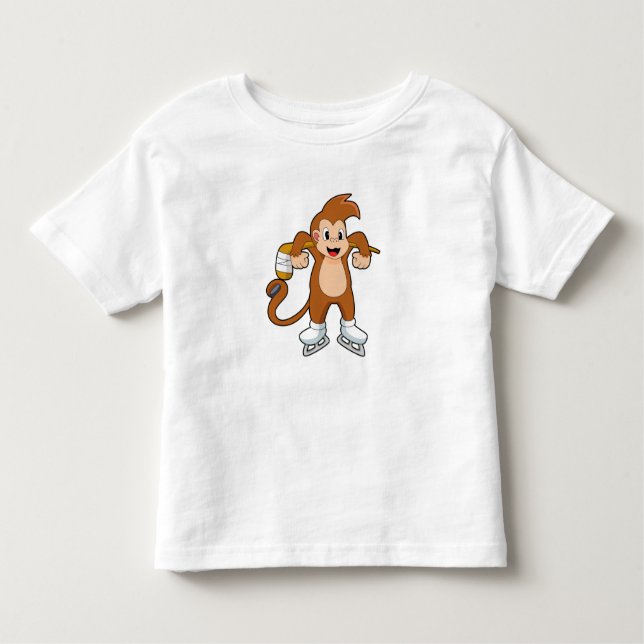 Monkey Ice hockey Ice hockey hockey T Shirt (Framsida)