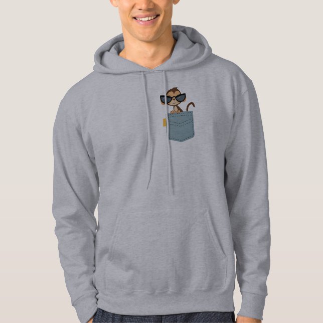 Monkey in Pocket Hoodie (Framsida)
