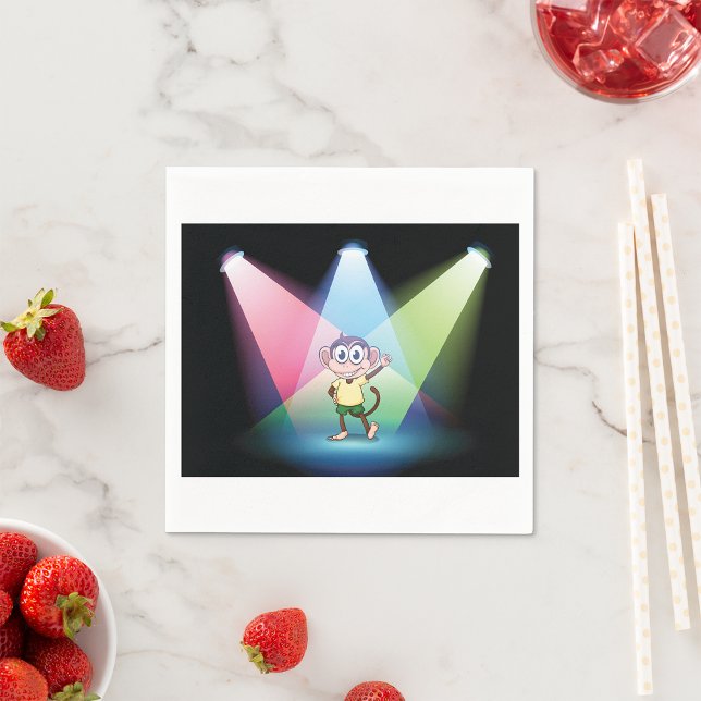 Monkey in Spotlight Papper Napkins Pappersservett (Skapare uppladdad)