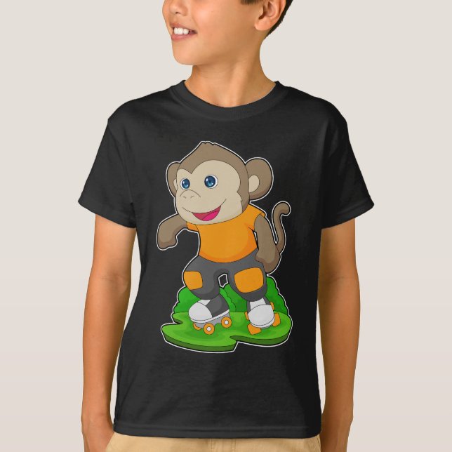 Monkey Inline-skridskor för rullskridskor T Shirt (Framsida)
