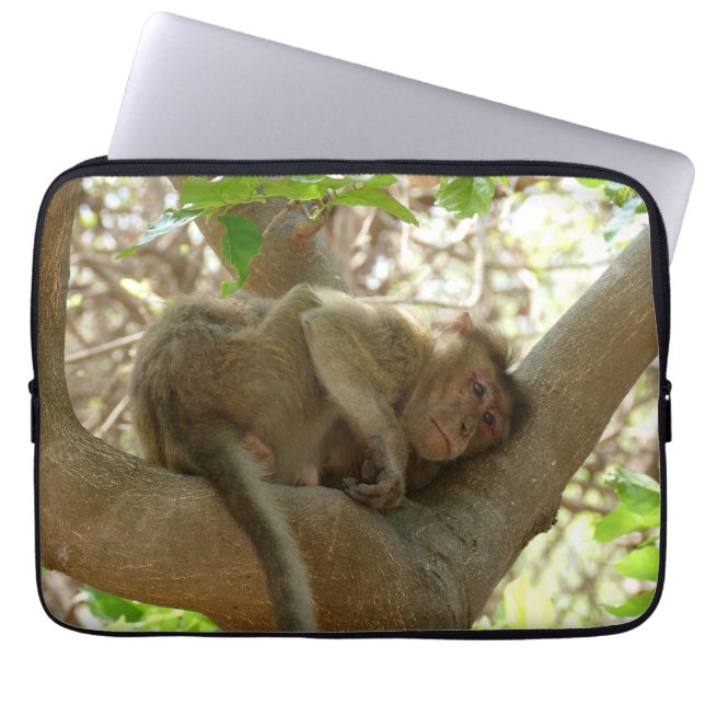 Monkey - jag är så trött laptop fodral (Framsidan)