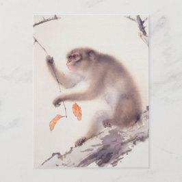Monkey japansk Painting Chinese Zodiac Birthday P Helg Vykort
