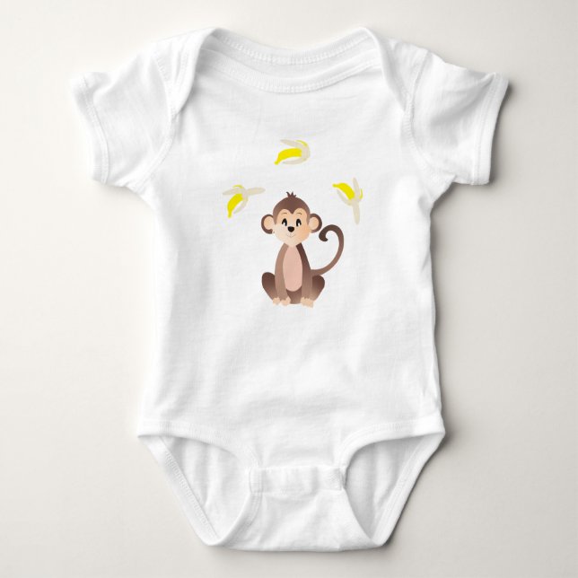Monkey Juggling Bananas Jungle Animal T Shirt (Framsida)
