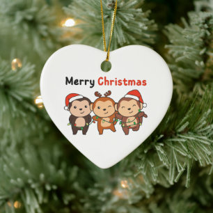 Monkey Jul Animals Monkey God jul Julgransprydnad Keramik