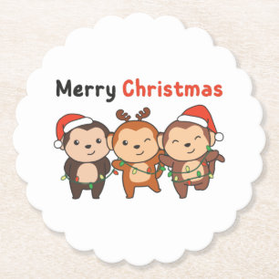 Monkey Jul Animals Monkey God jul Underlägg Papper