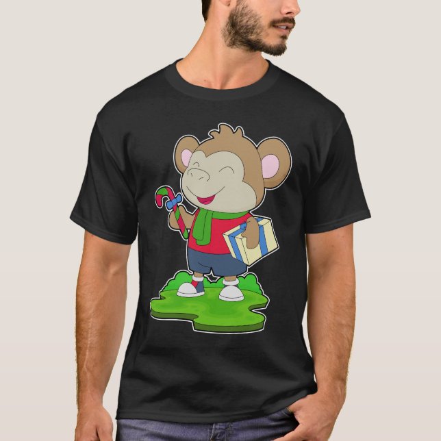 Monkey jul Paket T Shirt (Framsida)