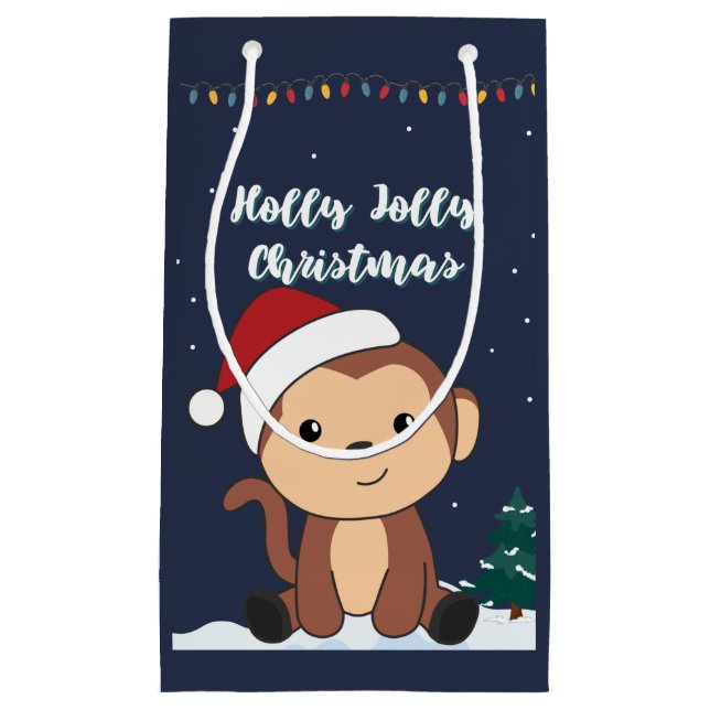 Monkey jul, Snö, vintertid, apor, små apor (Framsidan)