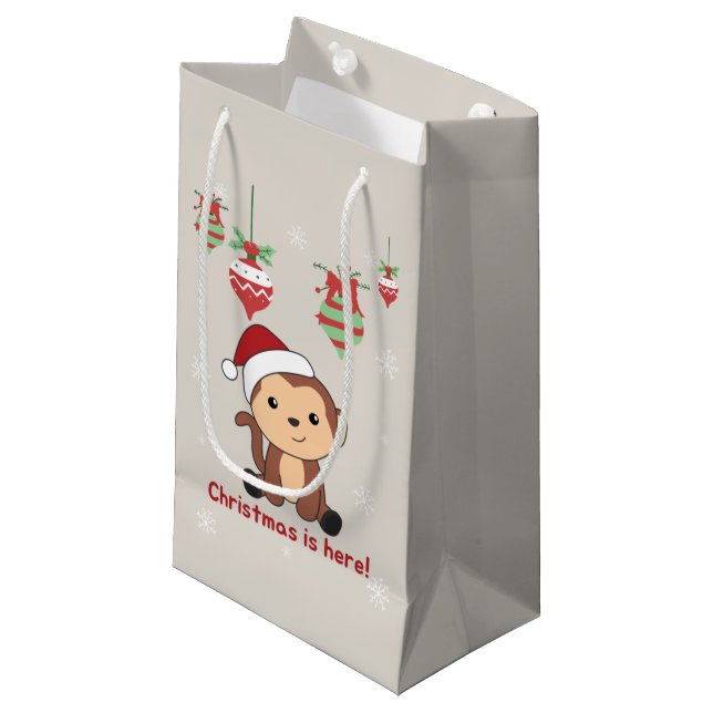 Monkey jul, Snö, vintertid, apor, små apor (Framsidan Vinklad)