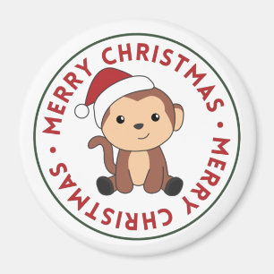 Monkey jul Snö Winter Animals Monkey Magne Magnet