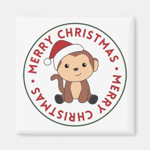 Monkey jul Snö Winter Animals Monkey Magne Magnet