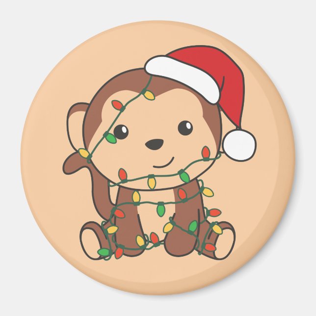 Monkey Julvinter Animals Monkey Magnet (Framsidan)