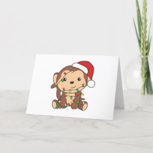 Monkey julvinterdjur apor helgkort