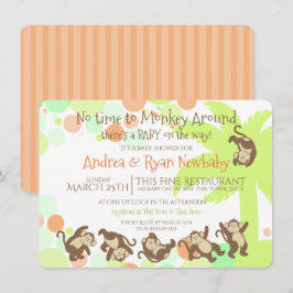 Monkey Jungle Baby Shower Inbjudningar