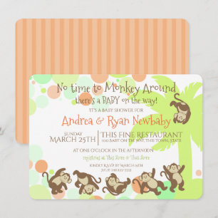 Monkey Jungle Baby Shower Inbjudningar