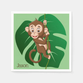 Monkey Jungle Löv Design Pappersservett