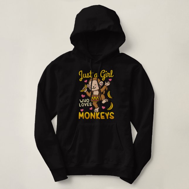 Monkey Just a Girl Who Loves Monkey Chimp Ape  T Shirt (Design framsida)