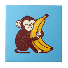 Monkey Kärlek Banana Kakelplatta