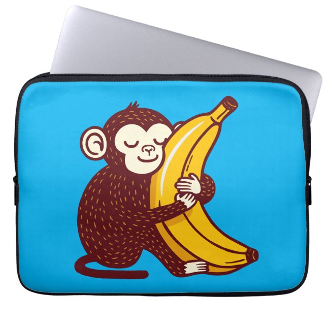 Monkey Kärlek Banana Laptop Fodral (Framsidan)