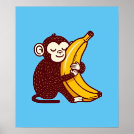 Monkey Kärlek Banana Poster