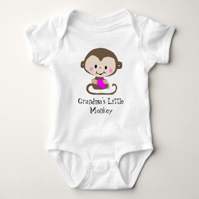 Monkey Kärlek - Grandmas lilla apa (Anpassa) T-shirt (Framsida)