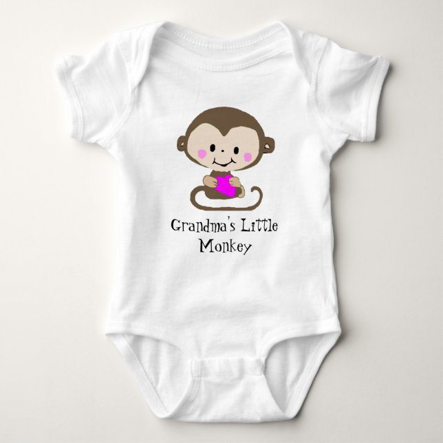 Monkey Kärlek - Grandmas lilla apa (Anpassa) Tee (Framsida)