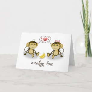 Monkey Kärlek Valentine Greeting Card Helgkort