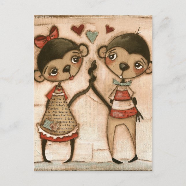 Monkey Kärlek - vykort (Framsida)