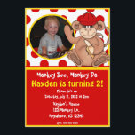 Monkey Kids Foto Birthday-inbjudan Inbjudningar<br><div class="desc">Inbjudan era gäster till dina små födelsedagsfester på ett sött och roligt sätt med den här apeldesignen. Anpassa den med ditt eget foto och din egen text!</div>