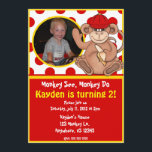 Monkey Kids Foto Birthday-inbjudan Inbjudningar<br><div class="desc">Inbjudan era gäster till dina små födelsedagsfester på ett sött och roligt sätt med den här apeldesignen. Anpassa den med ditt eget foto och din egen text!</div>