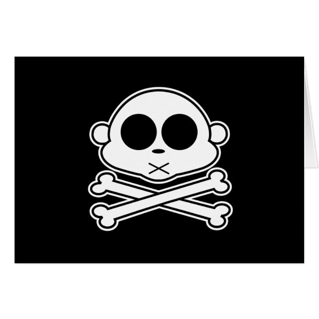 Monkey Kor Bone Hälsningskort (Framsidan Horizontal)