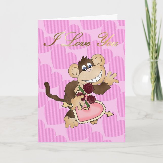 Monkey-kort för kärlek helgkort (Framsida)