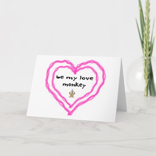 Monkey-kort för kärlek helgkort (Framsida)