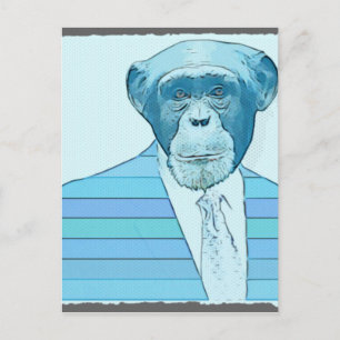 Monkey Kostym Vykort