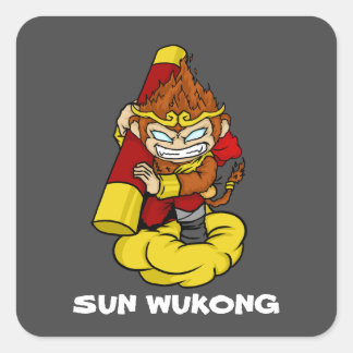 MONKEY KUNG SOL WUKONG FYRKANTIGT KLISTERMÄRKE