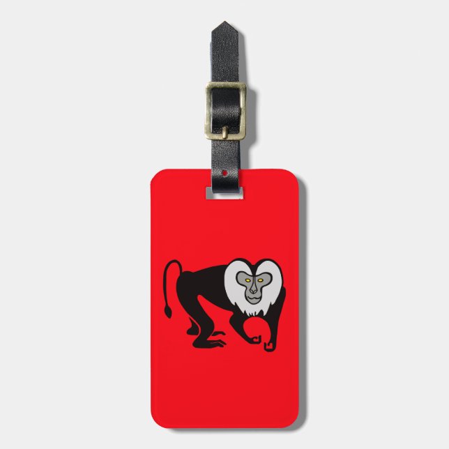 Monkey - Lejon-stjärtad MACAQUE - Wildlife - Red Bagagebricka (Vertikal Framsida)