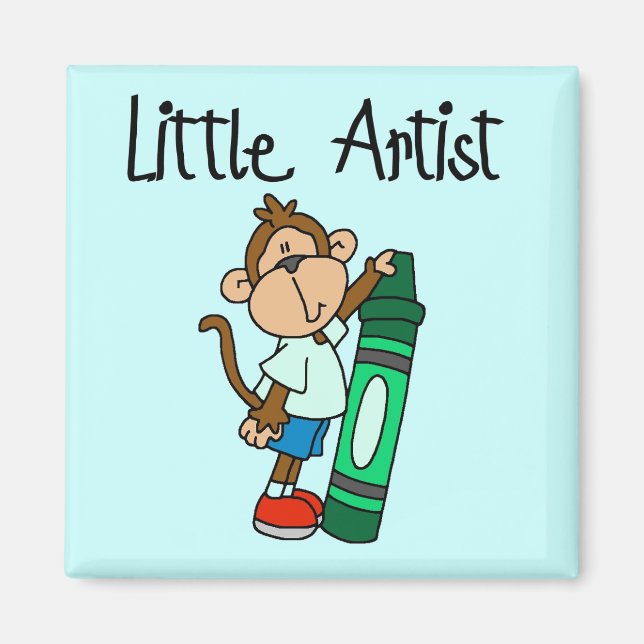 Monkey Little Artist Tshirts och Gifts Magnet (Framsidan)