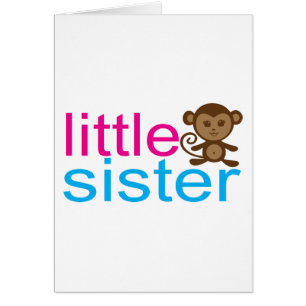 Monkey Little Sister Hälsningskort