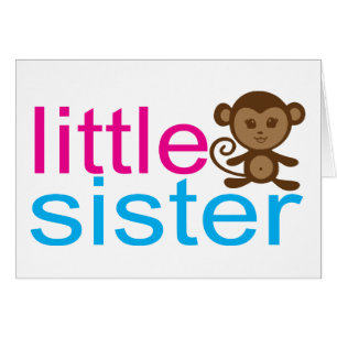 Monkey Little Sister Hälsningskort