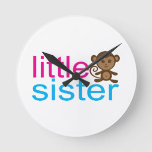 Monkey Little Sister Rund Klocka