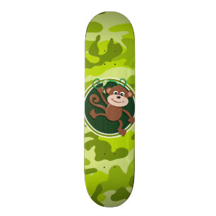 Monkey; ljus grönt-kamera, kamouflage skateboard bräda 21,5 cm