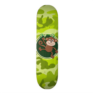 Monkey; ljus grönt-kamera, kamouflage skateboard bräda 21,5 cm